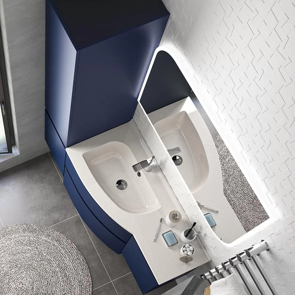  Aviso - Meuble vasque 2 tiroirs 1 porte - AVI10533PD