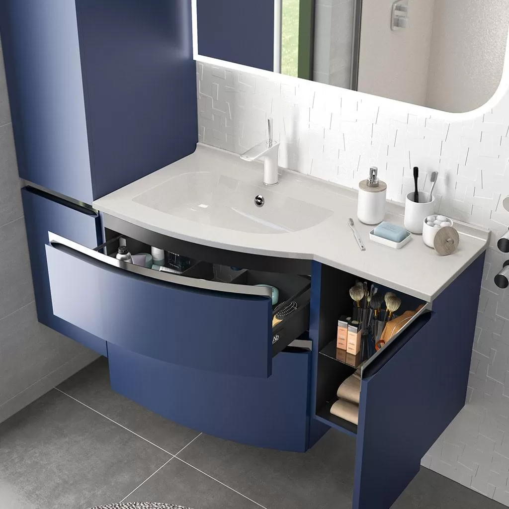  Aviso - Meuble vasque 2 tiroirs 1 porte - AVI10533PD