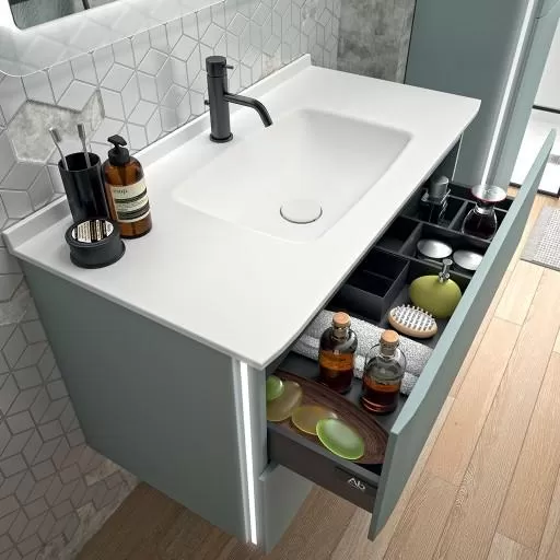  Saxo - Meuble vasque 2 tiroirs sans poignée - SAXO100