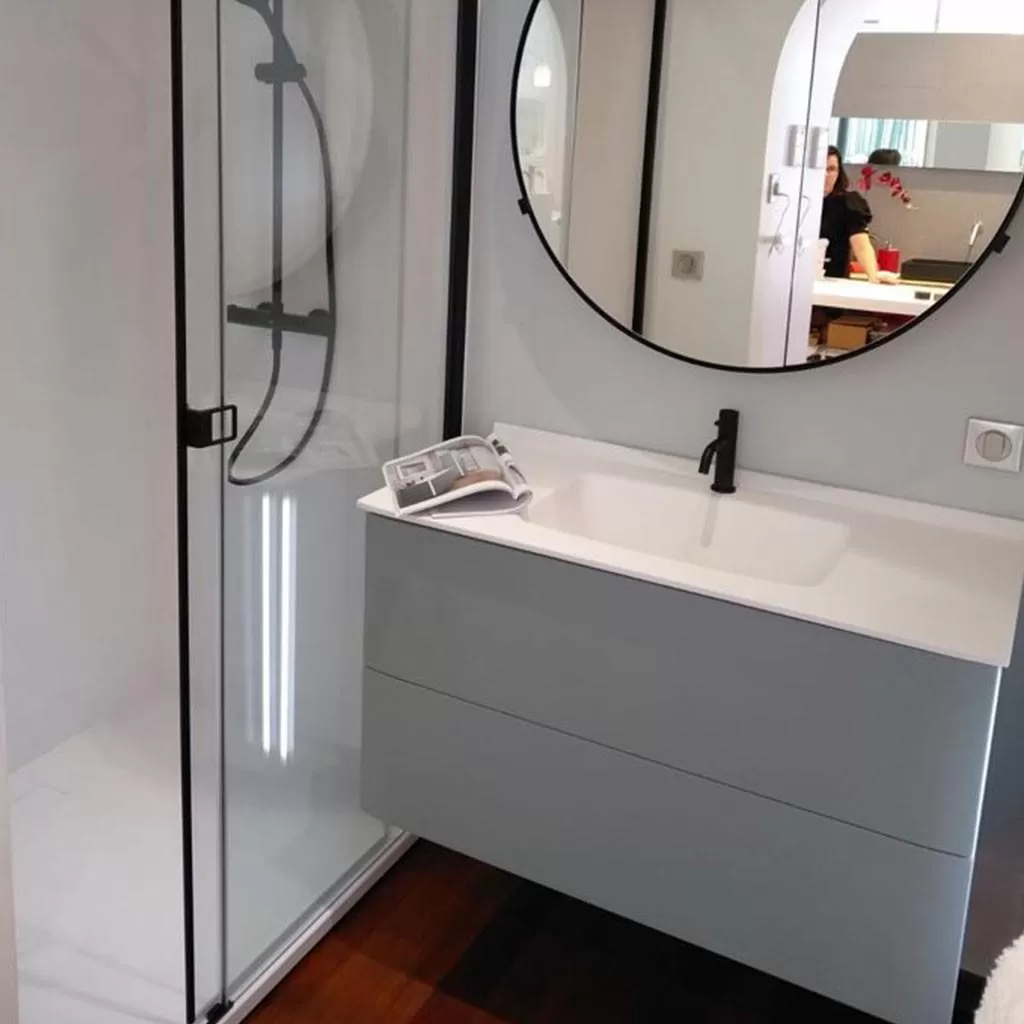  Saxo - Meuble vasque 2 tiroirs sans poignée - SAXO100