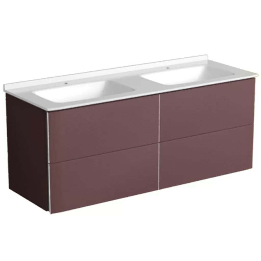  Saxo - Meuble double vasque 4 tiroirs sans poignée - SAXO1402V