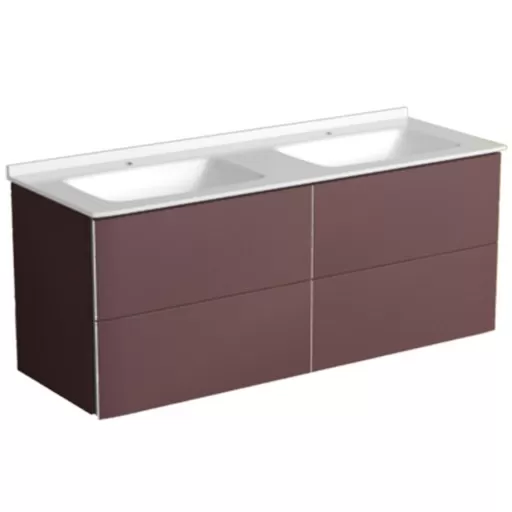  Saxo - Meuble double vasque 4 tiroirs sans poignée - SAXO1402V