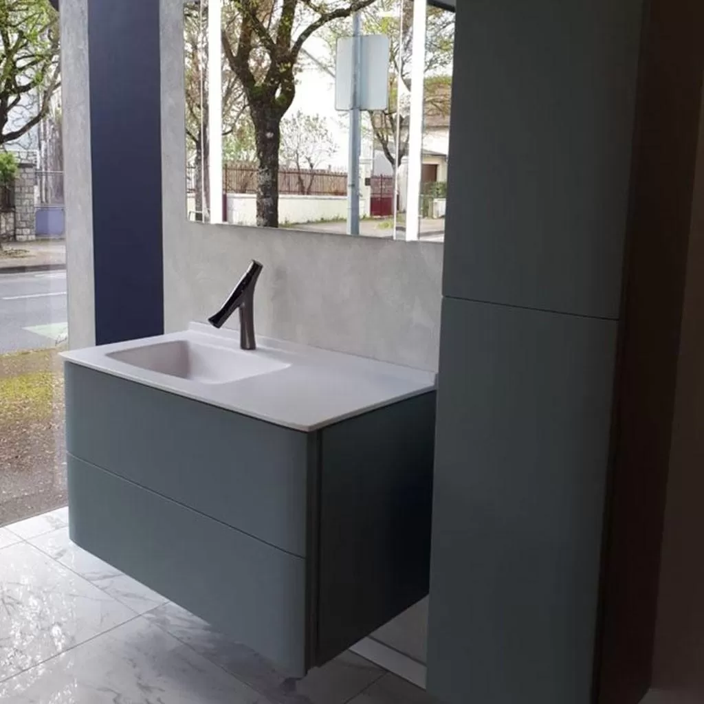  Saxo - Colonne 2 portes sans poignée sans LED - SAXOA3336SLG