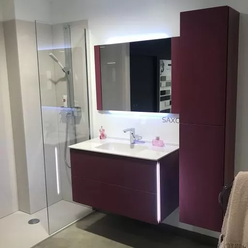  Saxo - Colonne 2 portes sans poignée sans LED - SAXOA3336SLD