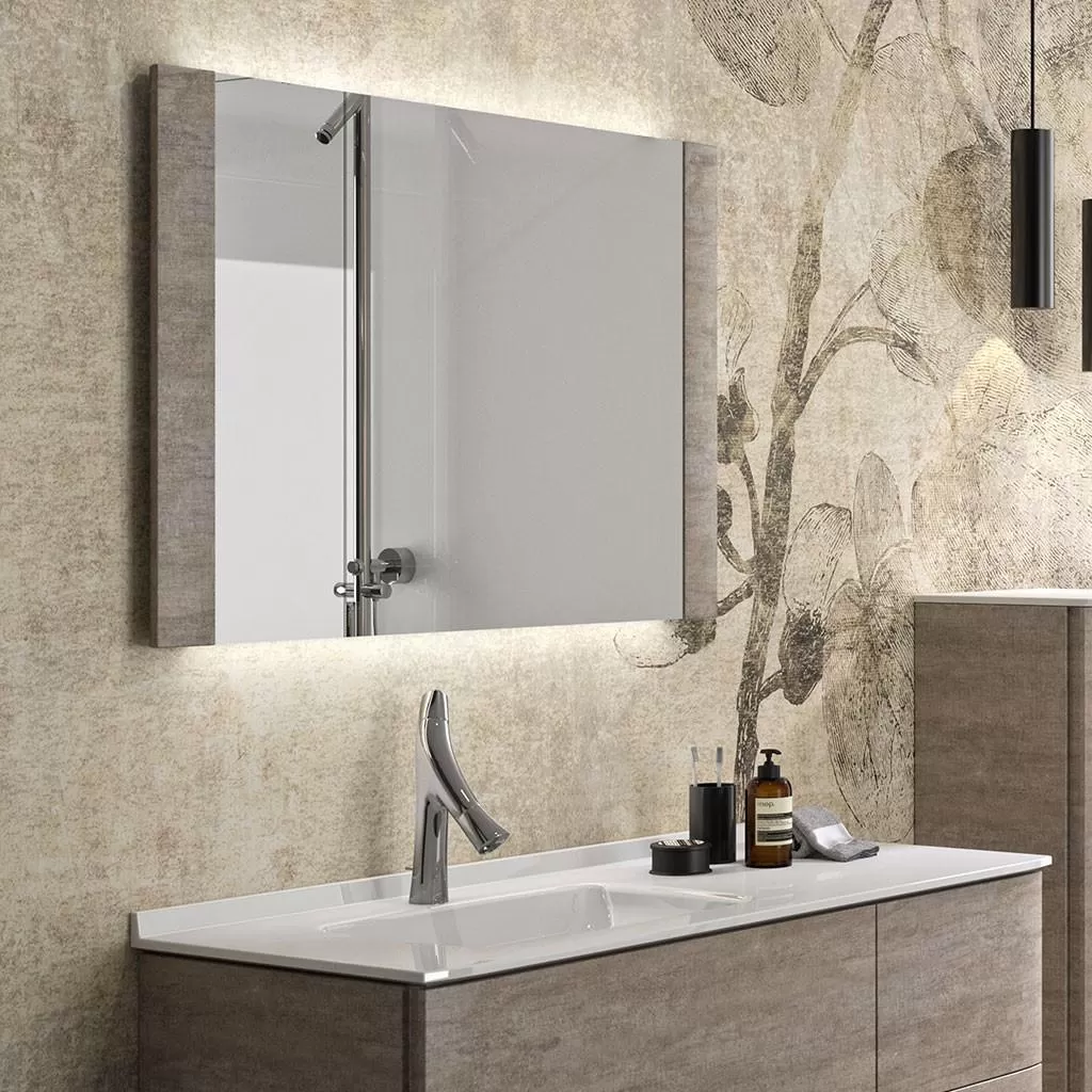  Saxo - Miroir avec habillage latéral et éclairage LED - SAXOMI100